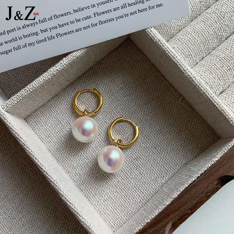 刘亦菲同款耳饰简约百搭淡水珍珠耳坠高级感耳钉2024年新款潮耳环