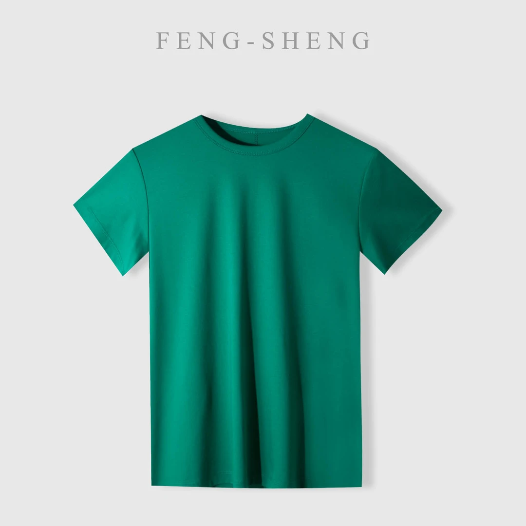 定系【北美匹马棉】风生新品时尚休闲高级百搭高支棉短袖圆领T