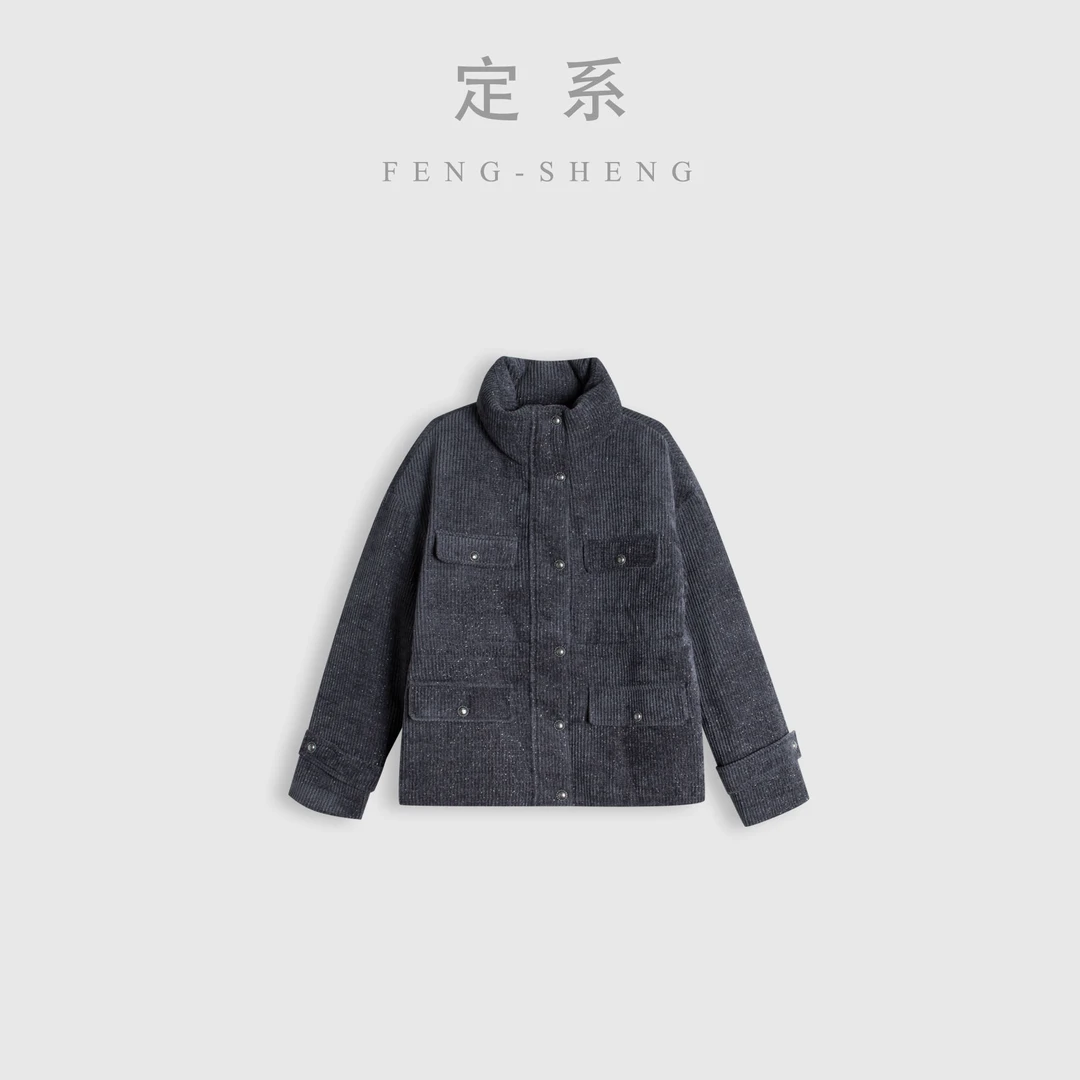 定系【风生高端甄选】时尚休闲经典冬季舒适保暖女士立领羽绒服