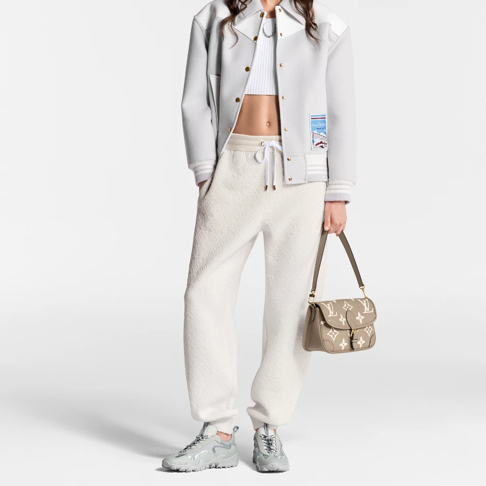 全新未使用 LouisVuitton/路易威登 法棍大象灰DIANE手袋肩包时尚