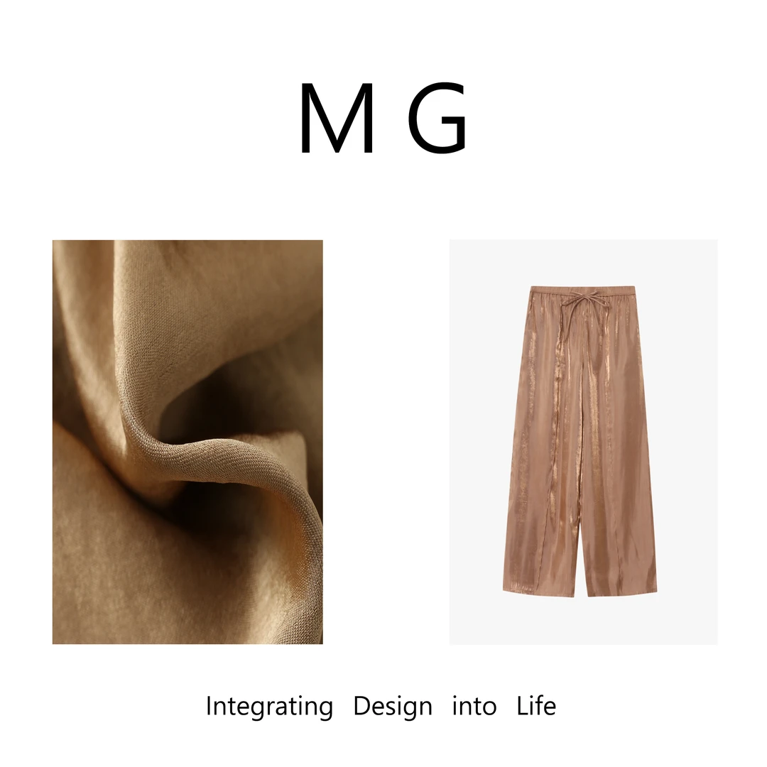 木岸MUAN：《浮光掠影裤》定制北欧高级光泽感垂感阔腿裤女DS-8901