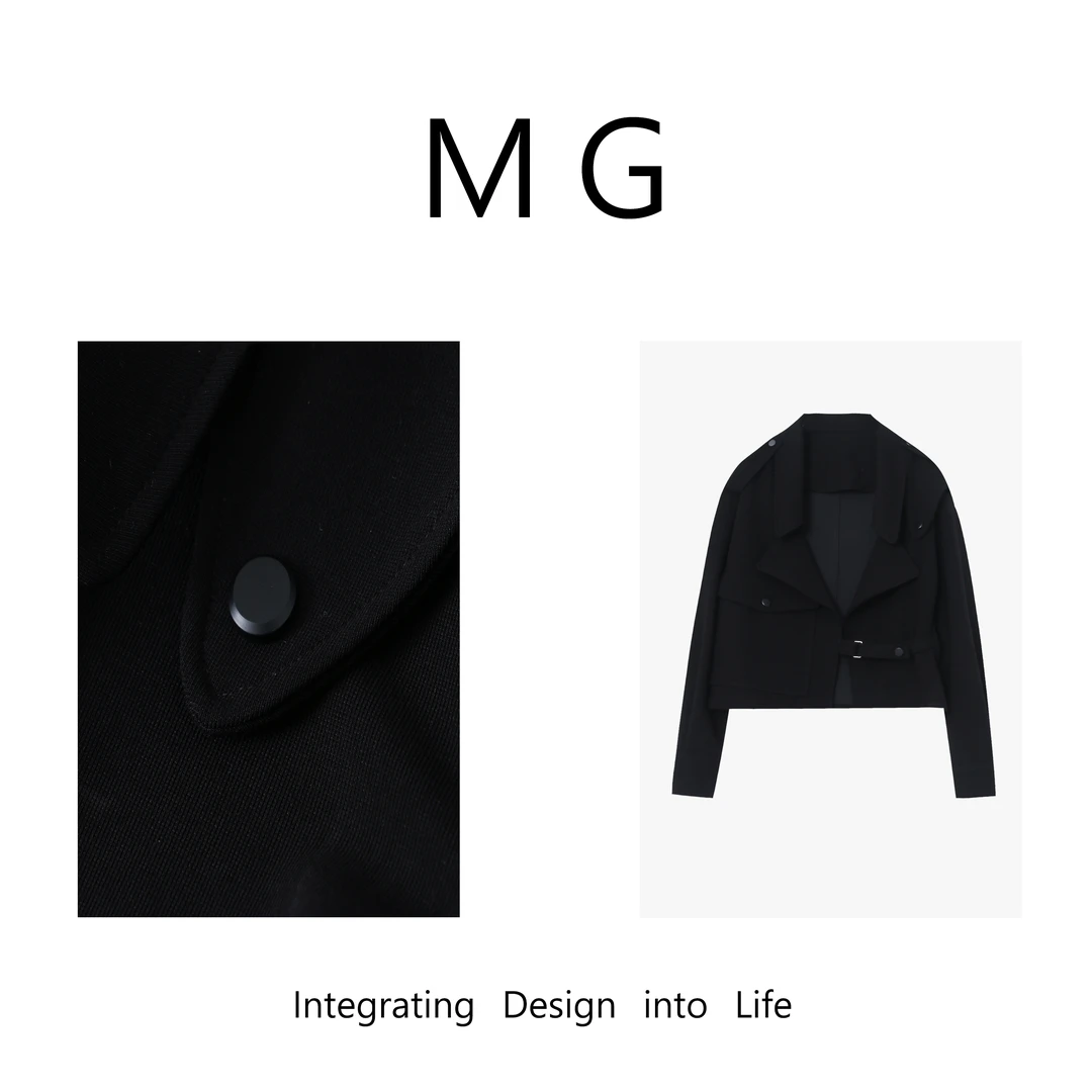 【英伦腔调外套】 “英伦系列”定制翻领中短款风衣外套上衣女MJ-B152