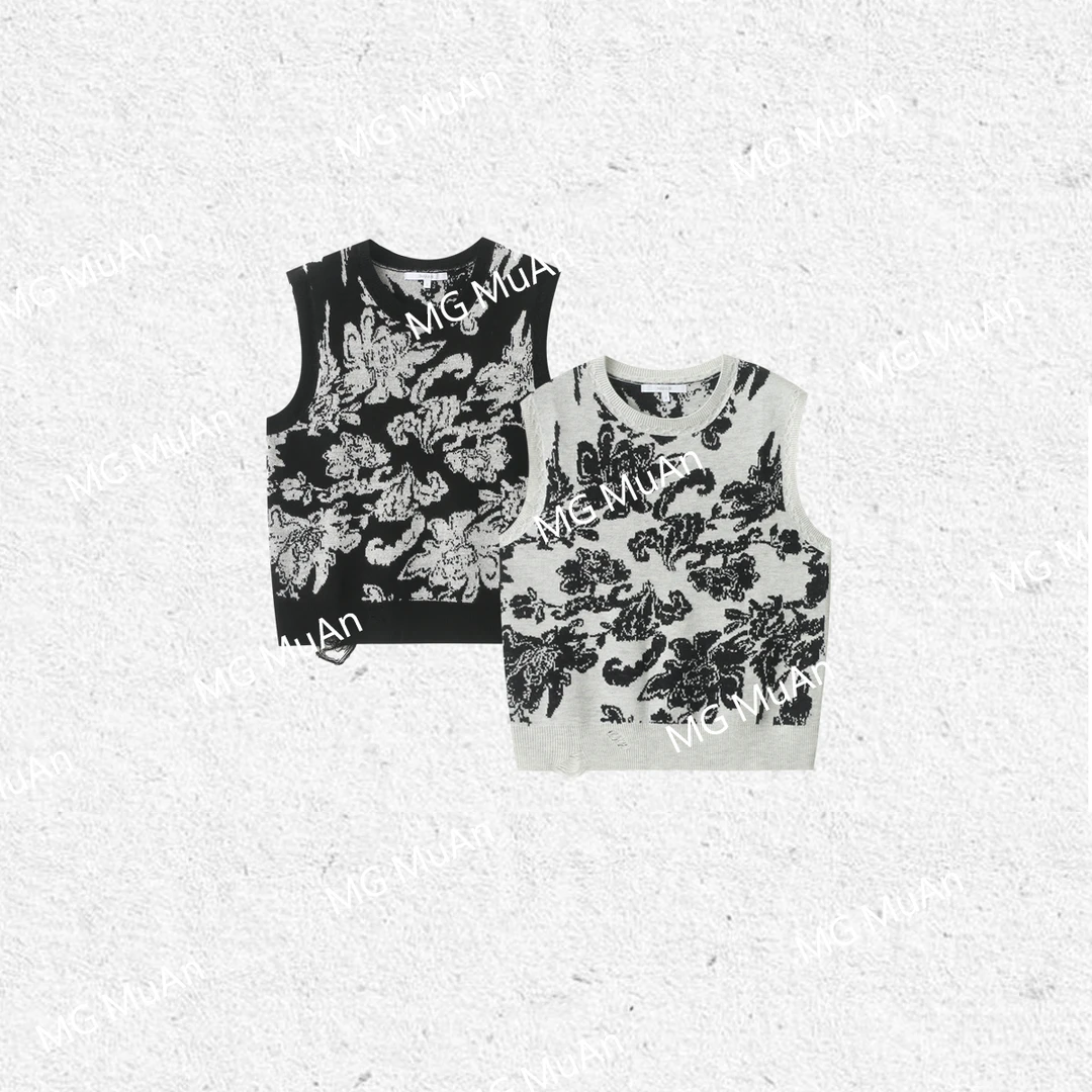 木岸【MG】折桂马甲 muan新款定制新中式扎染无袖马甲上衣女DG3-010