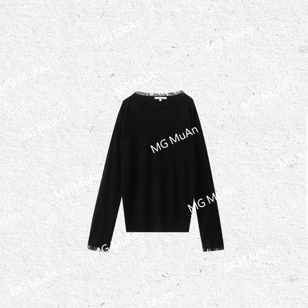 【流苏氛围 】MUAN定制高级百搭简约宽松流苏针织衫上衣女DG3-019