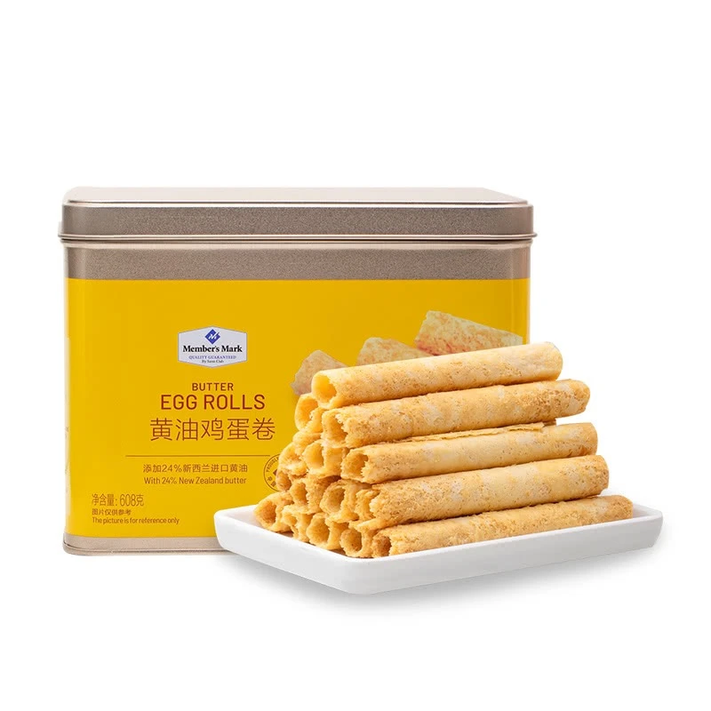Members Mark/山姆香酥甄选黄油鸡蛋卷早餐休闲美味口感酥脆零食