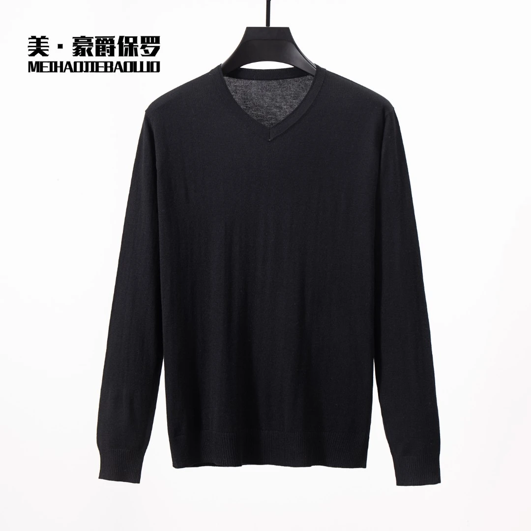 【璐璐专属】保罗秋款经典时尚长袖针织衫纯色男士毛衣1022