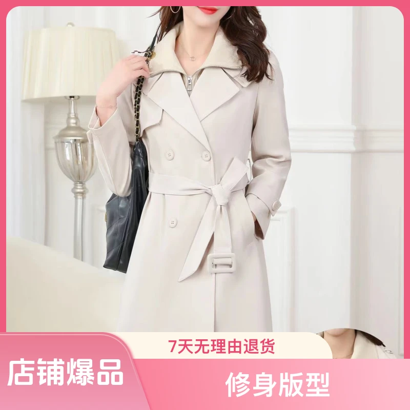 新款简约时尚双排扣风衣