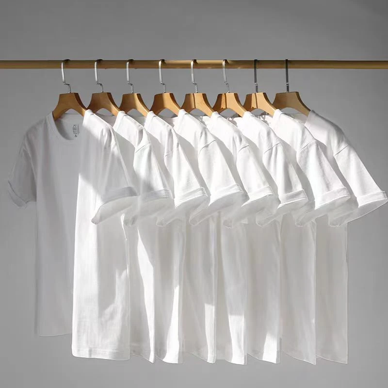 新疆纯棉T恤!300G重磅白色基础款短袖男女夏季圆领宽松体恤衫新款