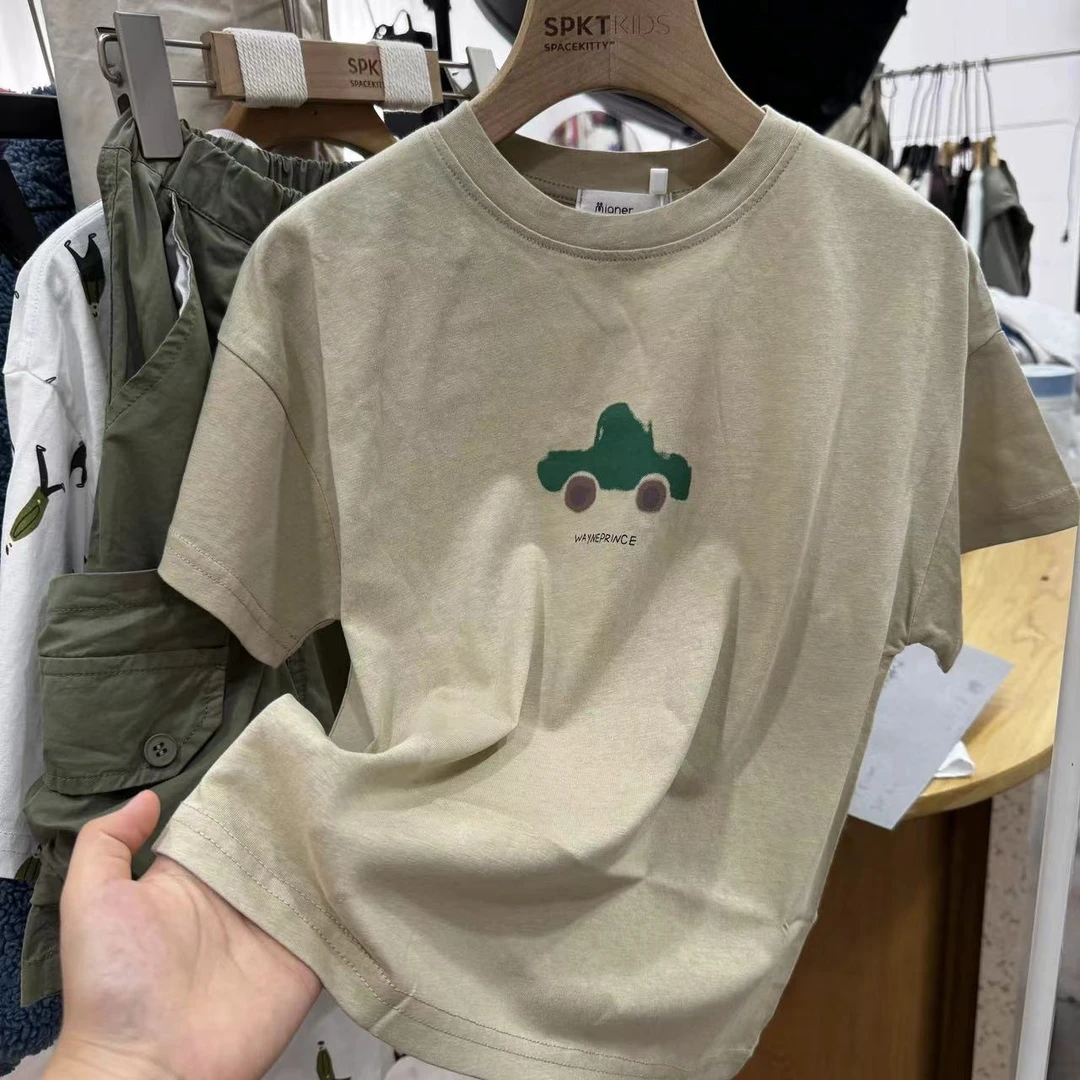 22105夏款韩版短袖时尚卡通小车印花T宽松休闲潮流百搭短袖