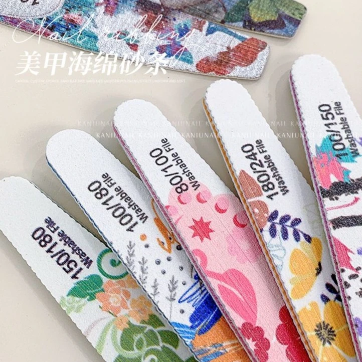 美甲打磨搓条花朵图案修型砂条卸甲指甲挫条木质超薄卸甲油胶工具