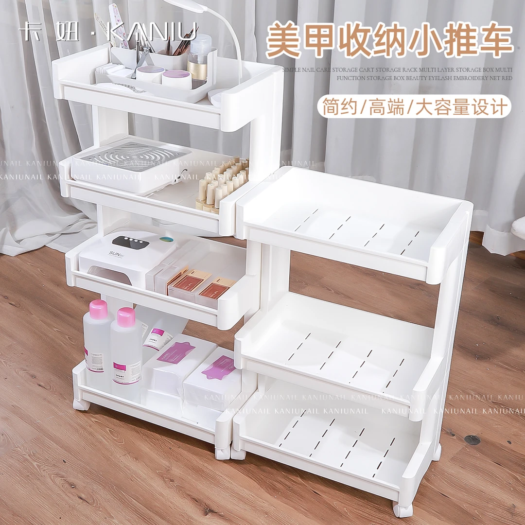 卡妞美甲收纳小推车多层工具收纳架美容美睫专用置物架可移动轮子