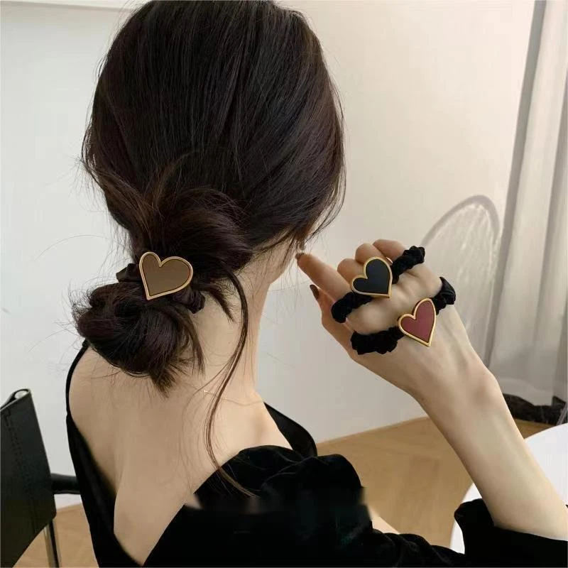 气质发饰高弹力头绳简约ins甜美时尚可爱百搭黑色头饰少女韩版