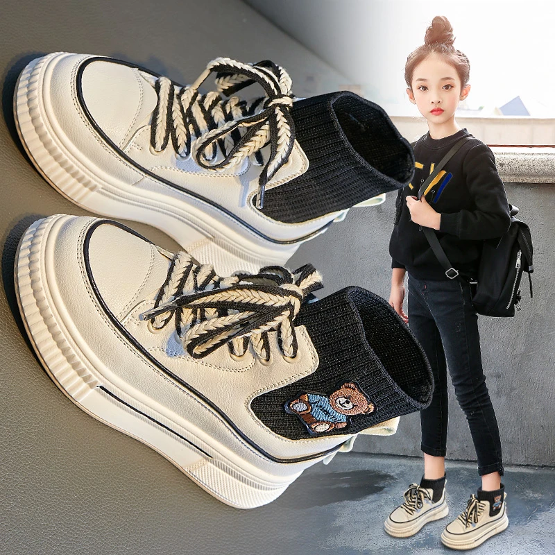 女童马丁靴2024秋冬季新款时尚儿童休闲短靴中大童二棉鞋运动靴子