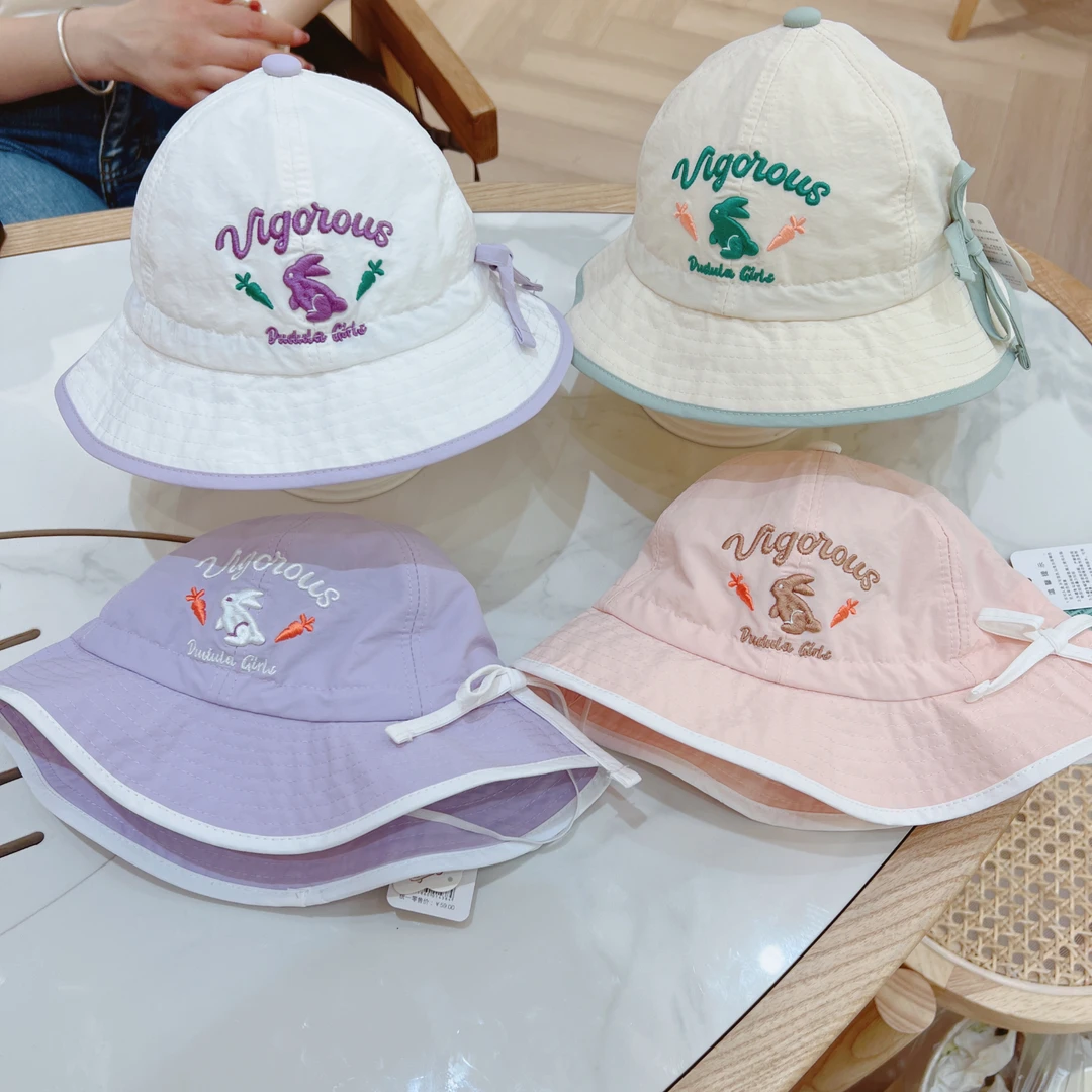 dudula/嘟嘟啦大檐圆顶宽檐女宝帽子渔夫帽婴儿帽夏季太阳帽2988