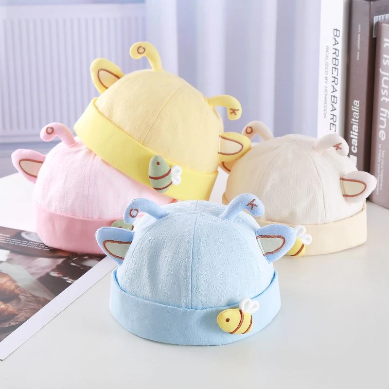 宝宝帽子春秋款超萌瓜皮帽婴幼儿百搭地主帽男女童夏季薄款套头帽