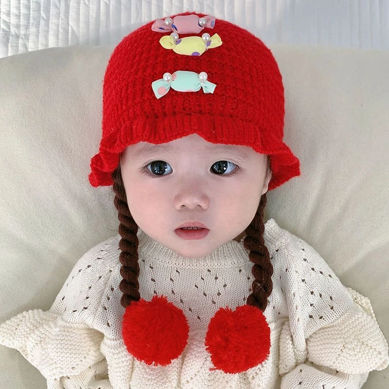 婴儿帽子秋冬款宝宝可爱超萌保暖加厚毛线帽婴儿防寒男童女童冬季