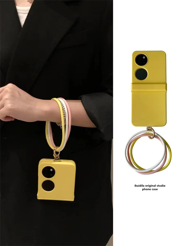 ins风高级感三色手环适用华为 pocket 2折叠屏手机壳肤感全包硬壳