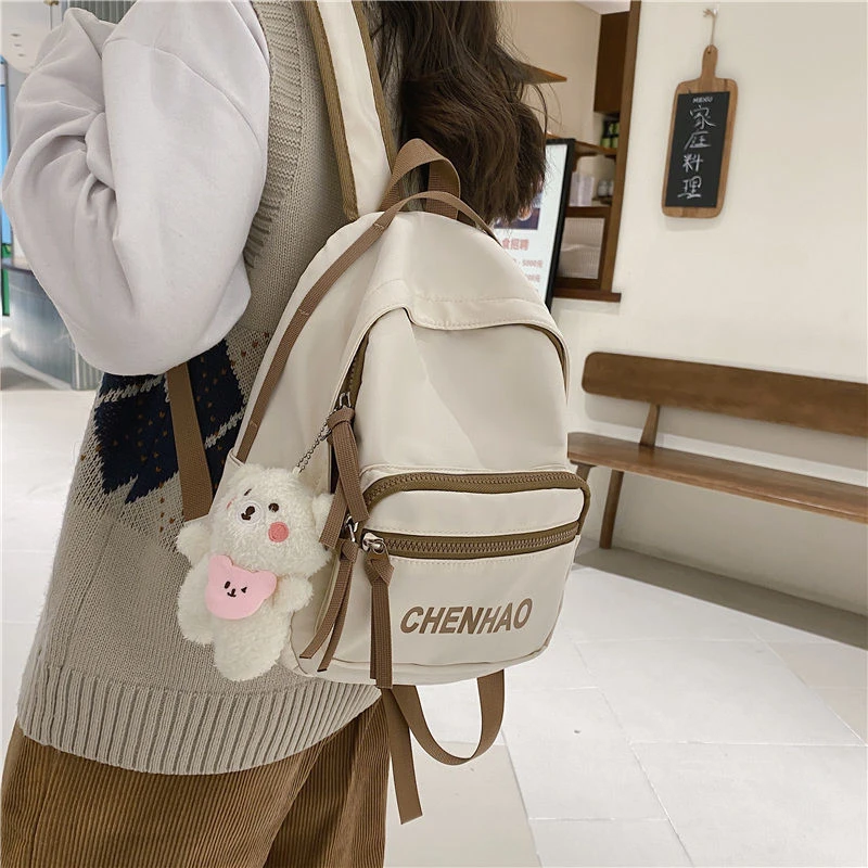 新款包包女休闲双肩背包较小背包防泼水结实耐用日系小众简约百搭