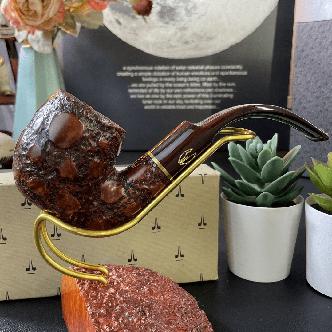 savinelli/沙芬 【鳄鱼系列】意大利烟斗品牌雕刻经典弯款叼斗鳄鱼系列弯斗