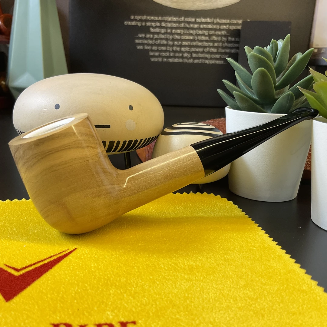 【海泡石内胆】意大利卡萨诺瓦烟斗品牌橄榄木海泡石内胆光面直烟斗