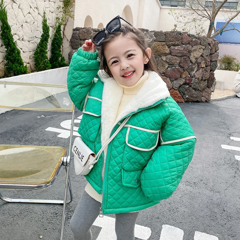 青小橙kids 女童加绒加厚加棉外套 棉衣棉服 洋气时髦潮