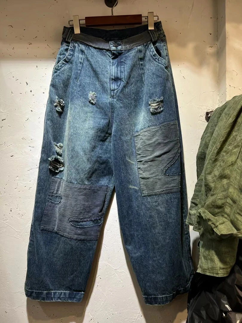 衣路原创牛仔裤➕老布拼接