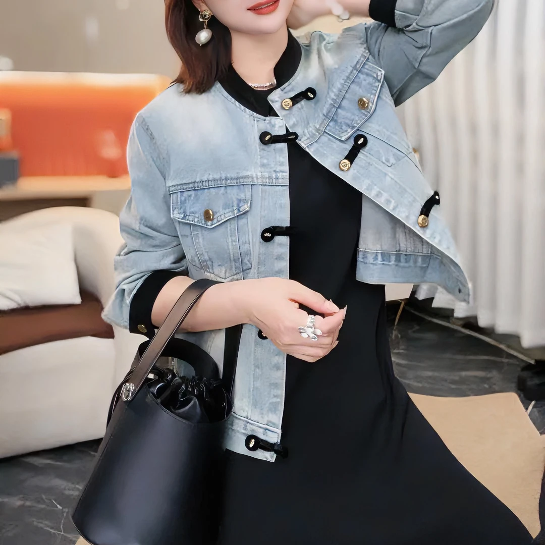 YT&【锦瑟外套】秋款女外套牛仔短款时尚休闲百搭复古显瘦#F0023