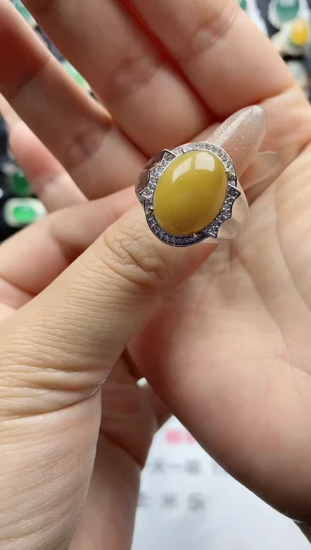 【闪购商品】翡翠戒指银S925镶嵌天然翡翠男戒