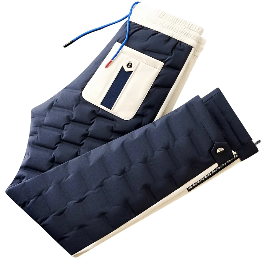 冬季高端时尚漠河防寒滑雪羽绒裤男款外穿保暖透气白鸭绒直筒裤子