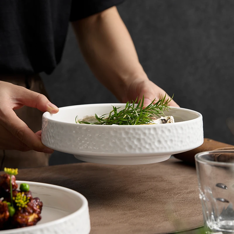 【高温白玉瓷】星空滴水纹深盘 星空深盘 北欧ins风盘子家用菜盘