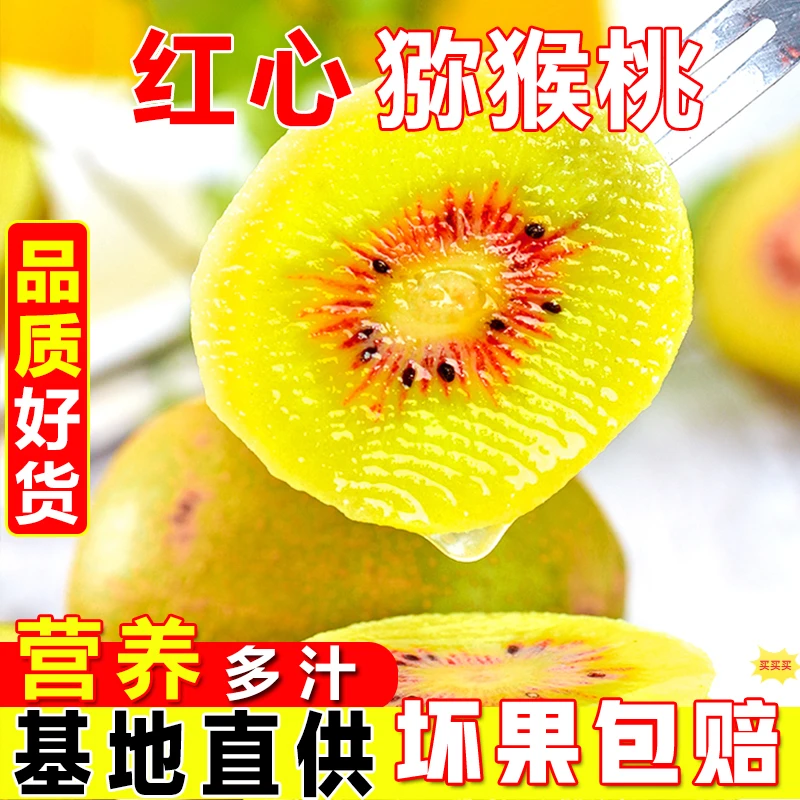 新鲜四川红心猕猴桃10-30粒50-130g果现摘应季时令水果整箱包邮