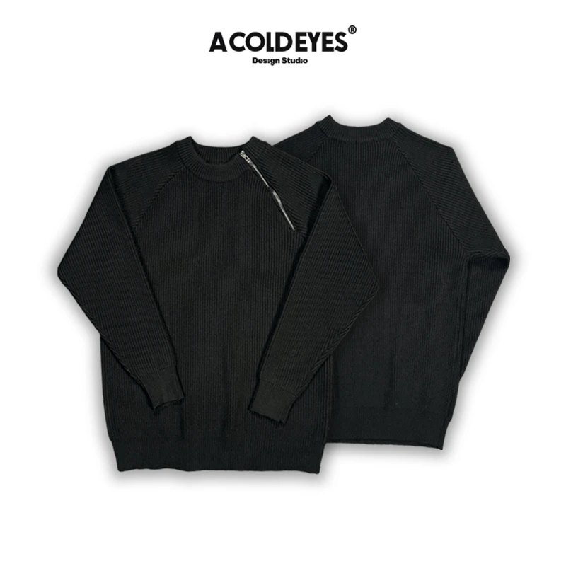 设计师款 高级感 秋冬季针织衫男拉链套头毛衣宽松百搭外套G-8599