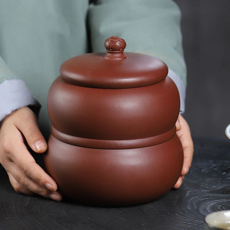宜兴紫砂茶叶罐家用小号普洱醒茶罐密封储存550g克装散茶醒茶茶罐