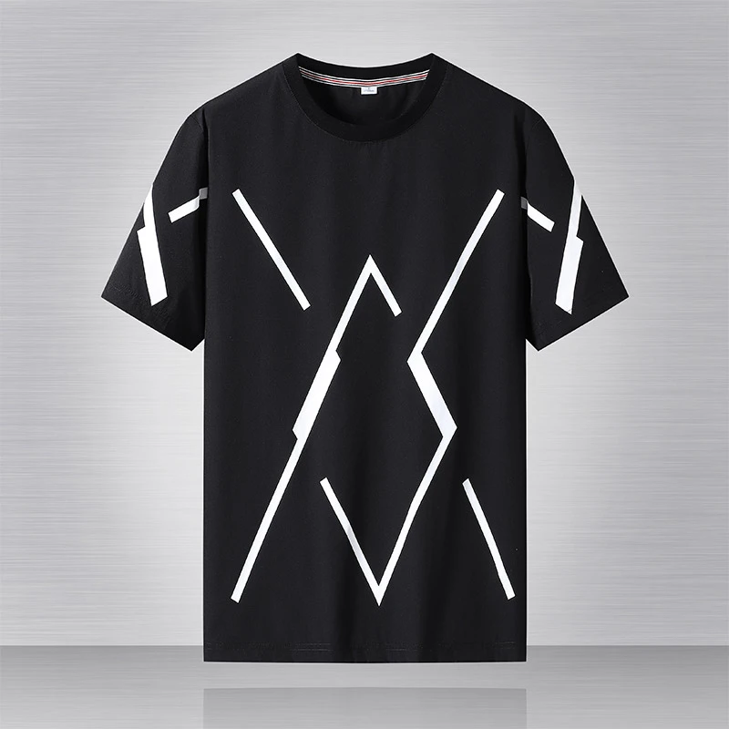 GOONJDKE男士夏季大码冰丝短袖男胖子圆领t恤宽松加大速干运动T恤