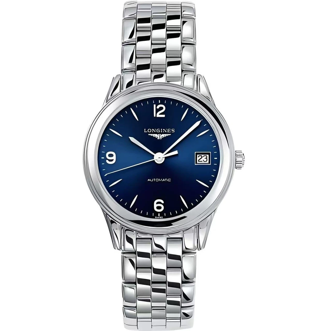 99新 Longines/浪琴 全套军旗男表/38.5表径/背透自动机械/蓝盘