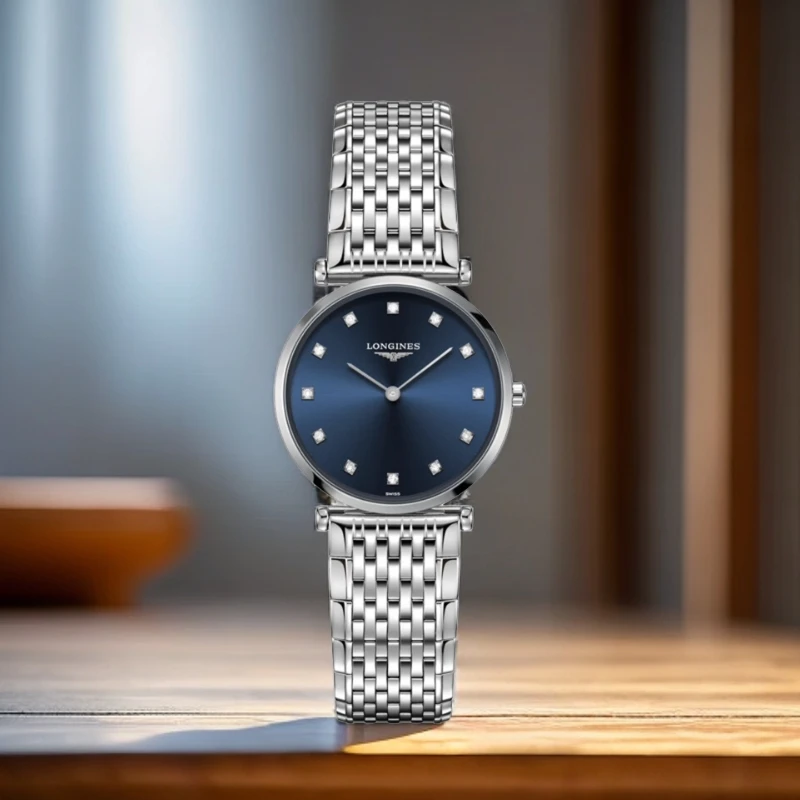 99新 Longines/浪琴 仁智/全套嘉岚/L4.512.4型号29表径/石英钻刻
