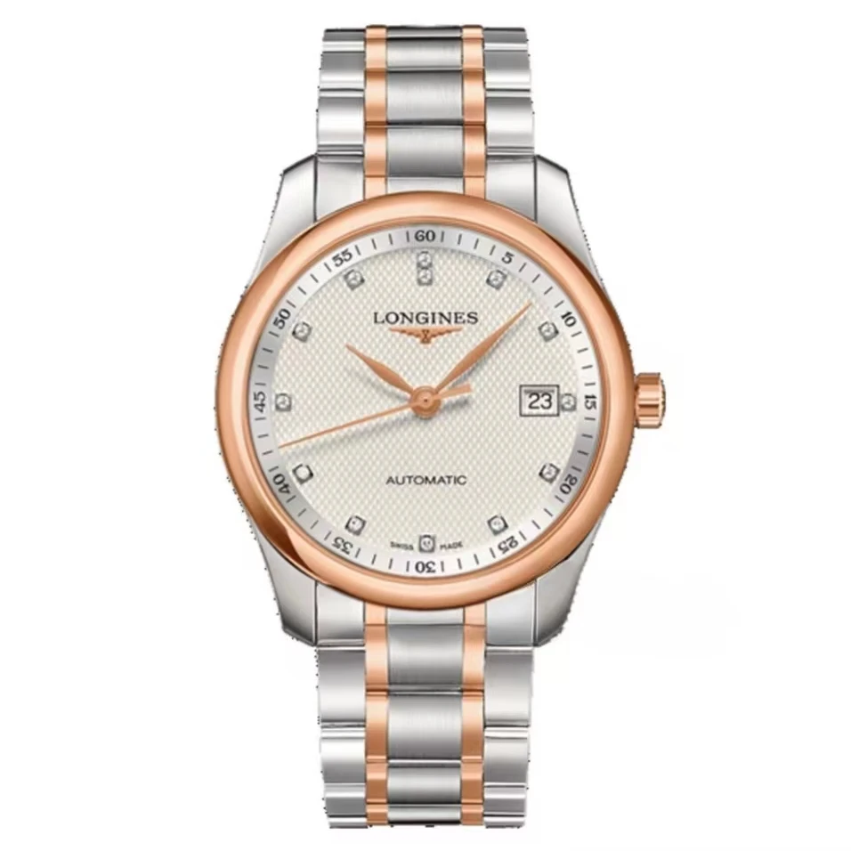 99新 Longines/浪琴 单表名匠男表/40表径/18k玫瑰金原镶钻/机械