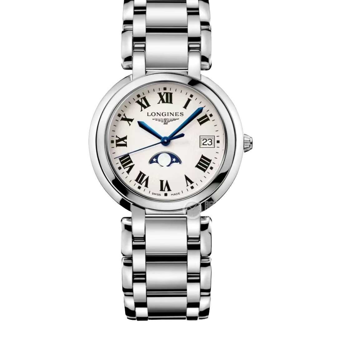 99新 Longines/浪琴 仁智女表/全套心月/30.5表径/月相石英时尚