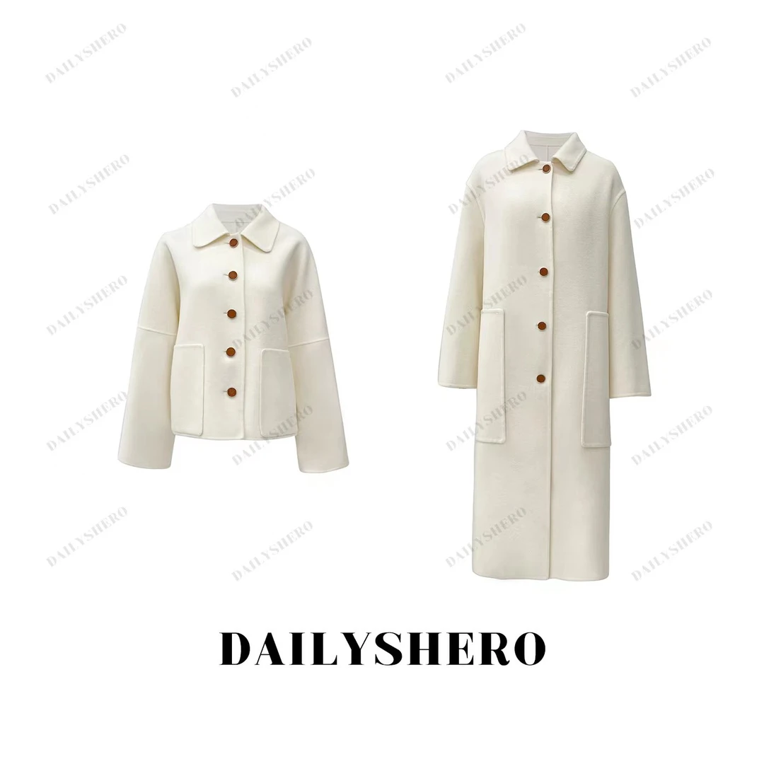 【D轮D16】秀场回忆优质全wool&定制皮扣经典爱M仕短款款羊毛大衣
