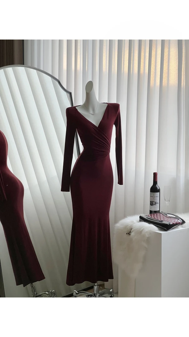 【C轮C10】嘉柏丽尔！姐系长裙 S比例拉满！暖冬双面拉剪绒鱼尾裙