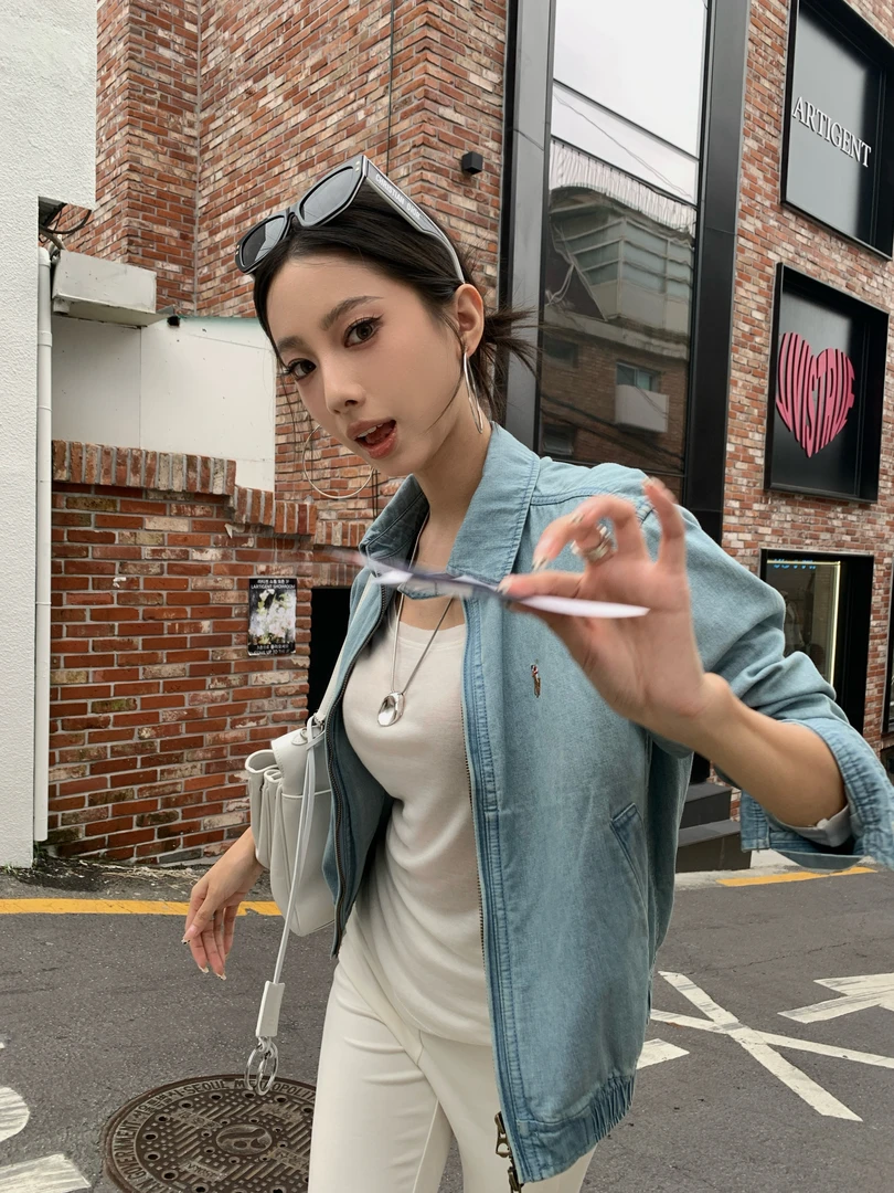 DS【babyblue小战马】老干部夹克的新味道！牛仔刺绣小马外套