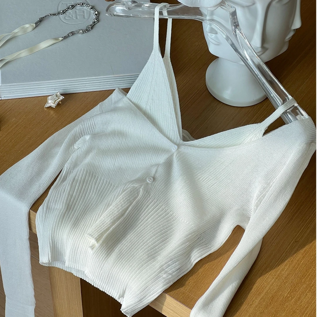 Momoshero【冰桂乌龙】娇生惯养小漂亮!莱赛尔桑蚕丝渐变两件套上衣