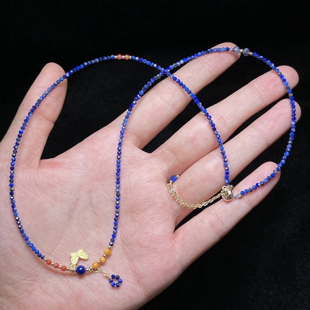 【小魏总珠宝】19  青金石珠宝项链（2mm+）