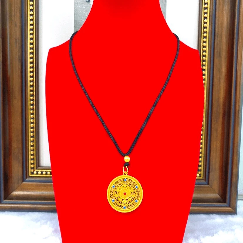 铜合金吊坠 花丝五福圆满如意吊坠