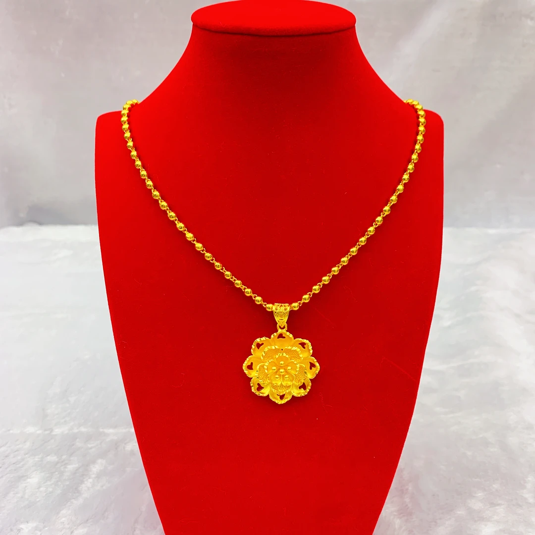 铜合金项链 4mm珠配花3012