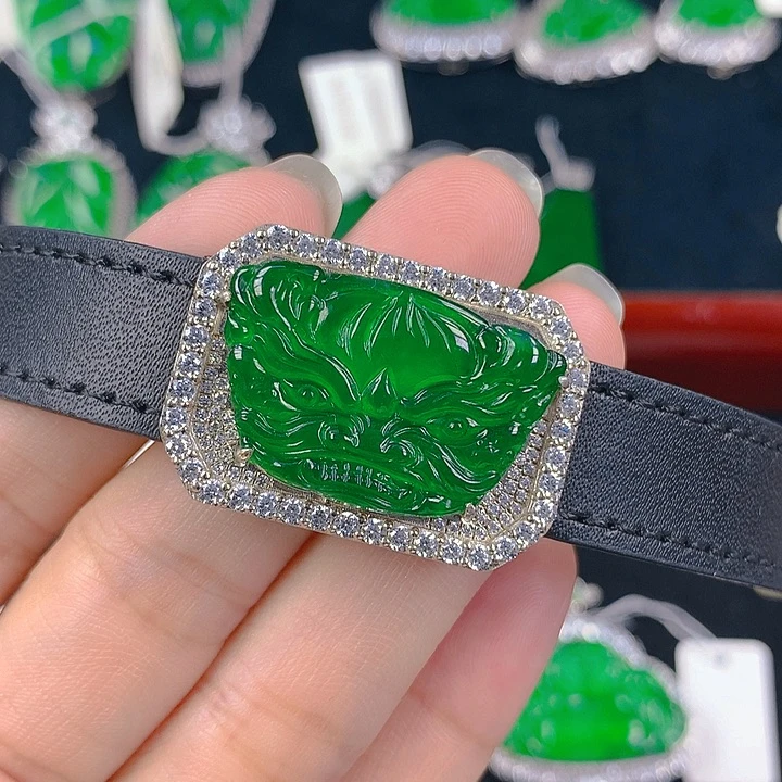 翡翠吊坠(不含链)银S925镶嵌