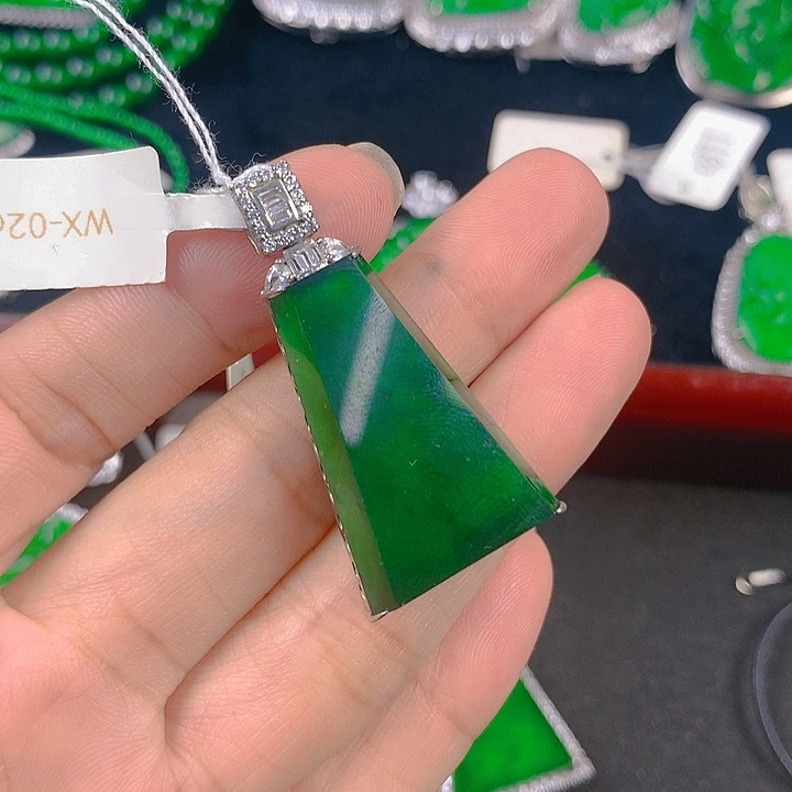 翡翠吊坠(不含链)银S925镶嵌