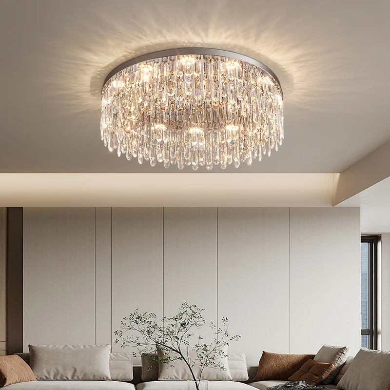 轻奢客厅水晶灯大厅主灯圆形现代简约大气主卧室吸顶灯2024年新款
