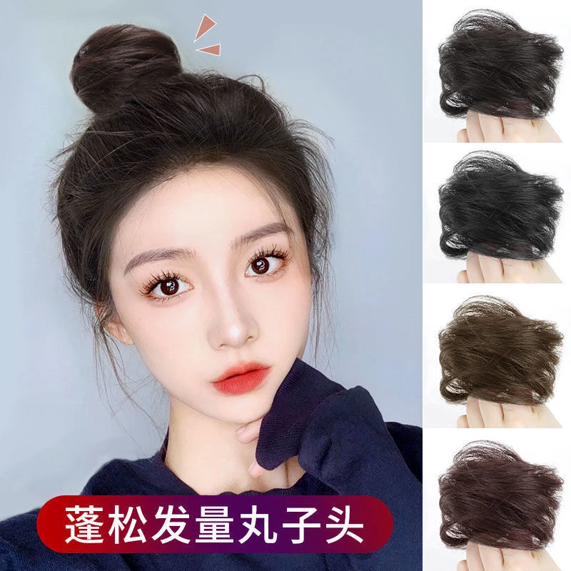蓬松颅顶发量丸子头假发圈发包懒人专用头饰盘发神器假发片