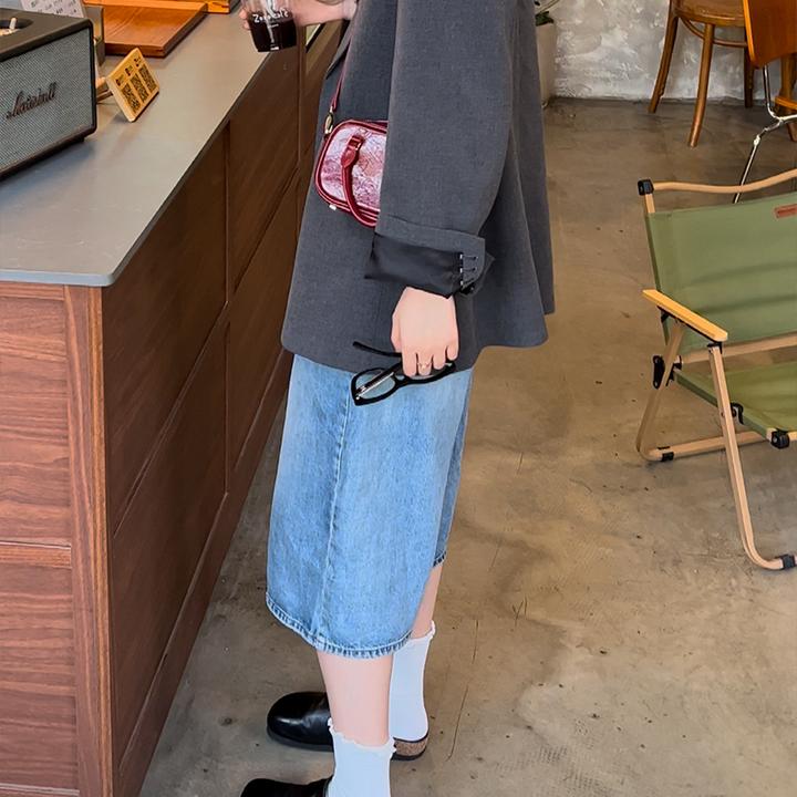 牛仔裤女士早春季2024新款美式复古洋气时尚宽松阔腿百搭裤子